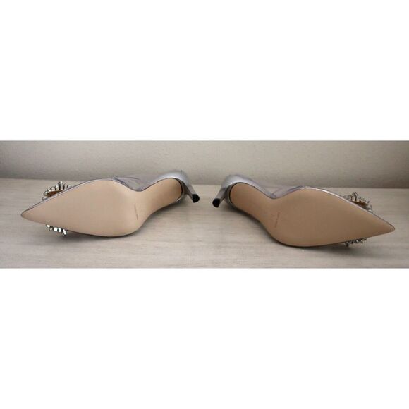 Good American Sz 7.5 Clear Cinder-F*cking-Rella Jeweled Stiletto Pumps $195 - Picture 15 of 15